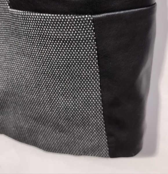 NWT Worthington Blazer Womens 16P Black Gray Faux Leather Office Career Retro - Picture 4 of 11